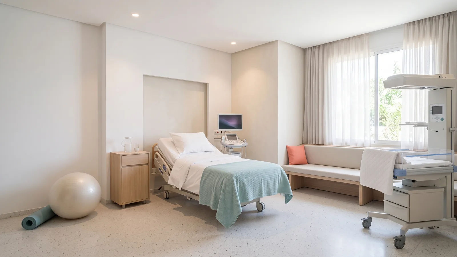 Une salle de naissance douce et apaisante