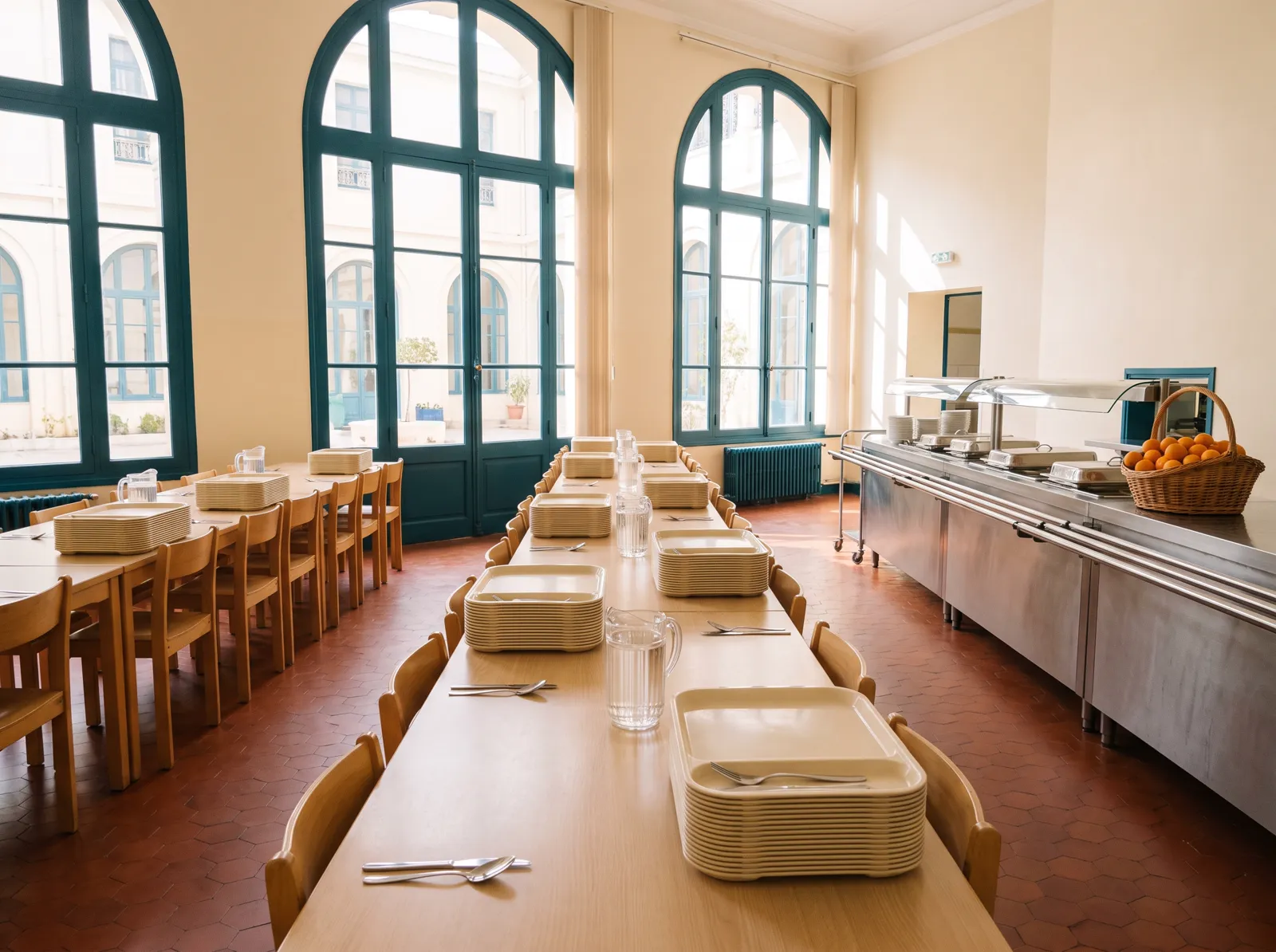 La cantine avant le déjeuner