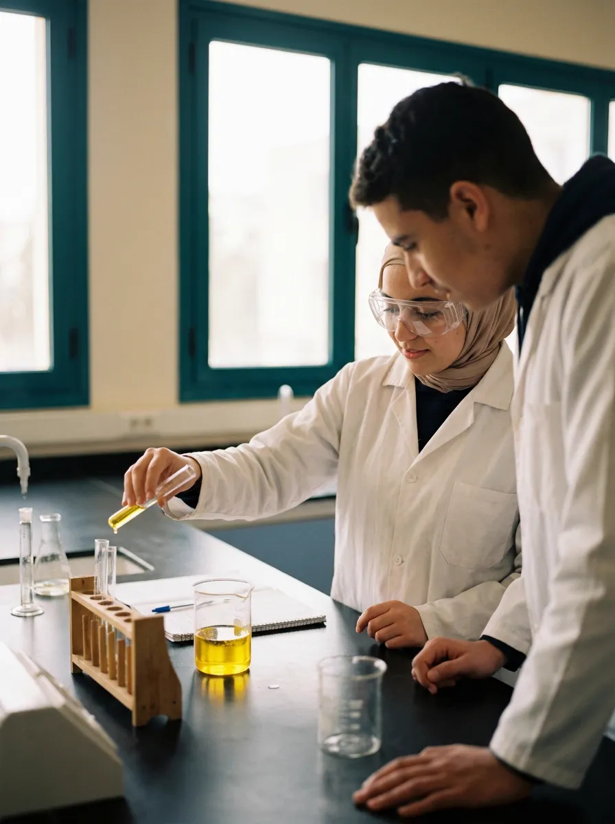 13 h 30 : travaux pratiques de chimie