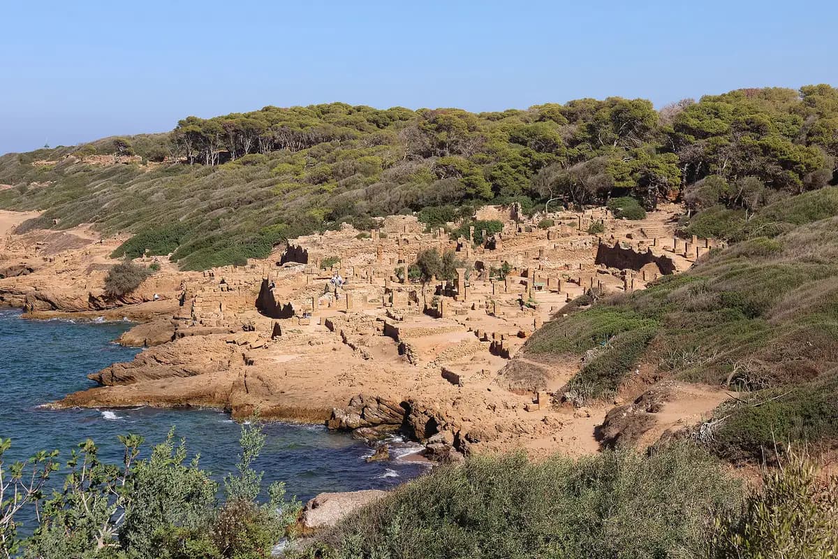 Les ruines romaines de Tipaza au bord de la mer