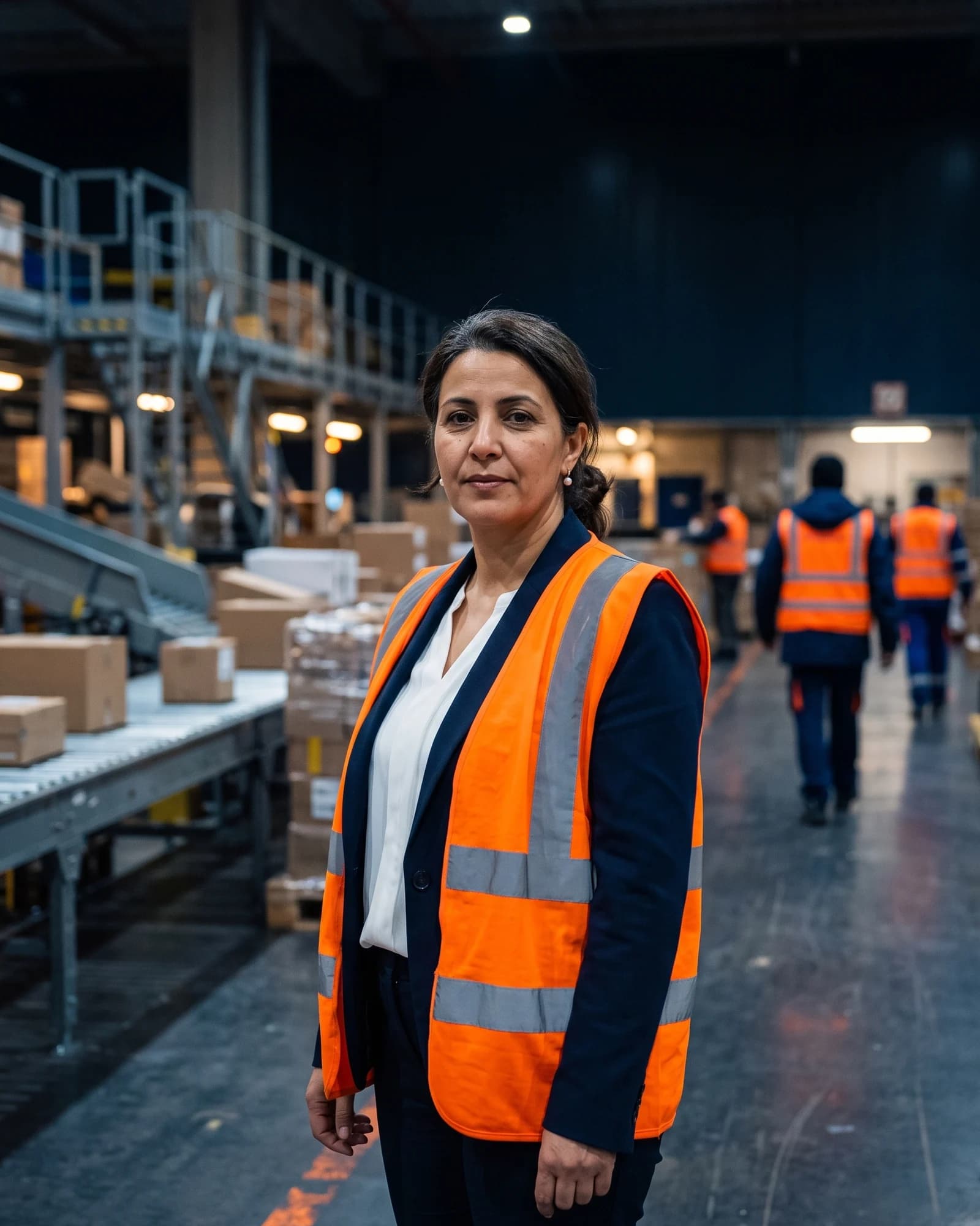 Nassima Bouchenak, directrice des opérations, sur le plateau du hub (personnage fictif).