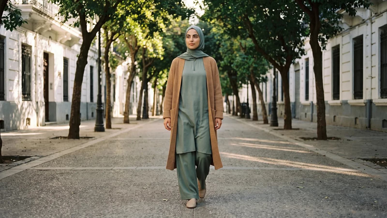 Look 7 — Un boulevard bordé d’arbres