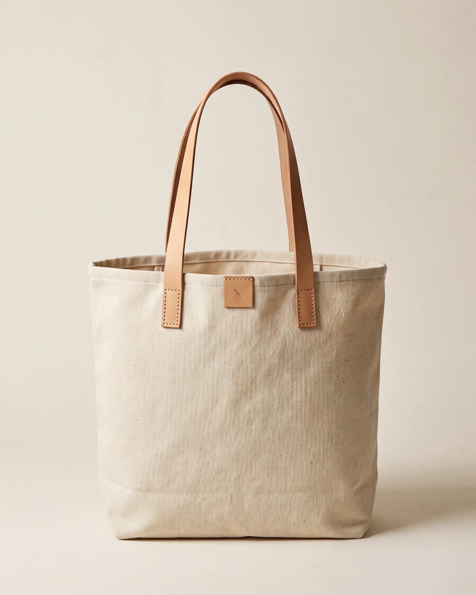 Cabas en toile et cuir