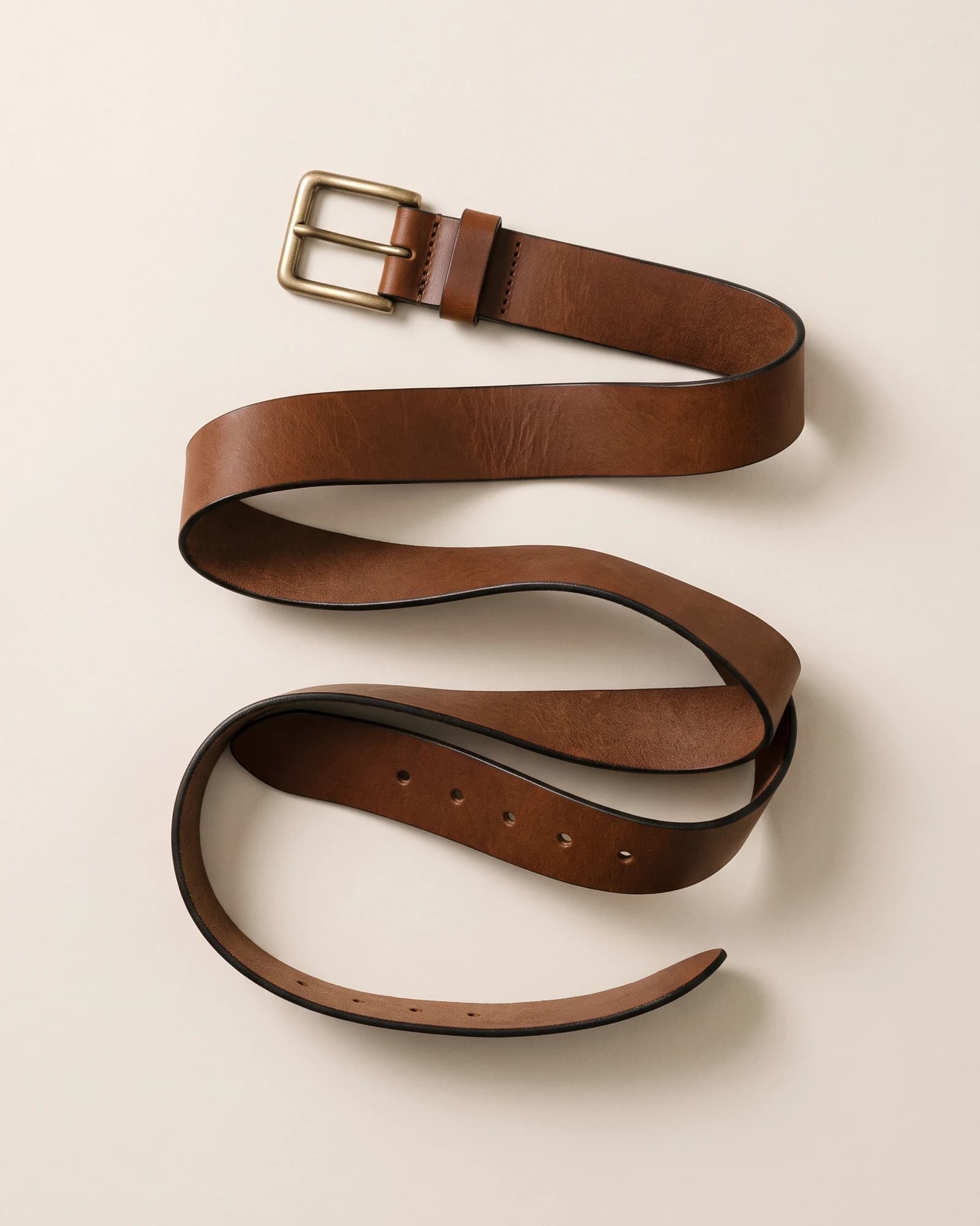 Ceinture en cuir tanné végétal