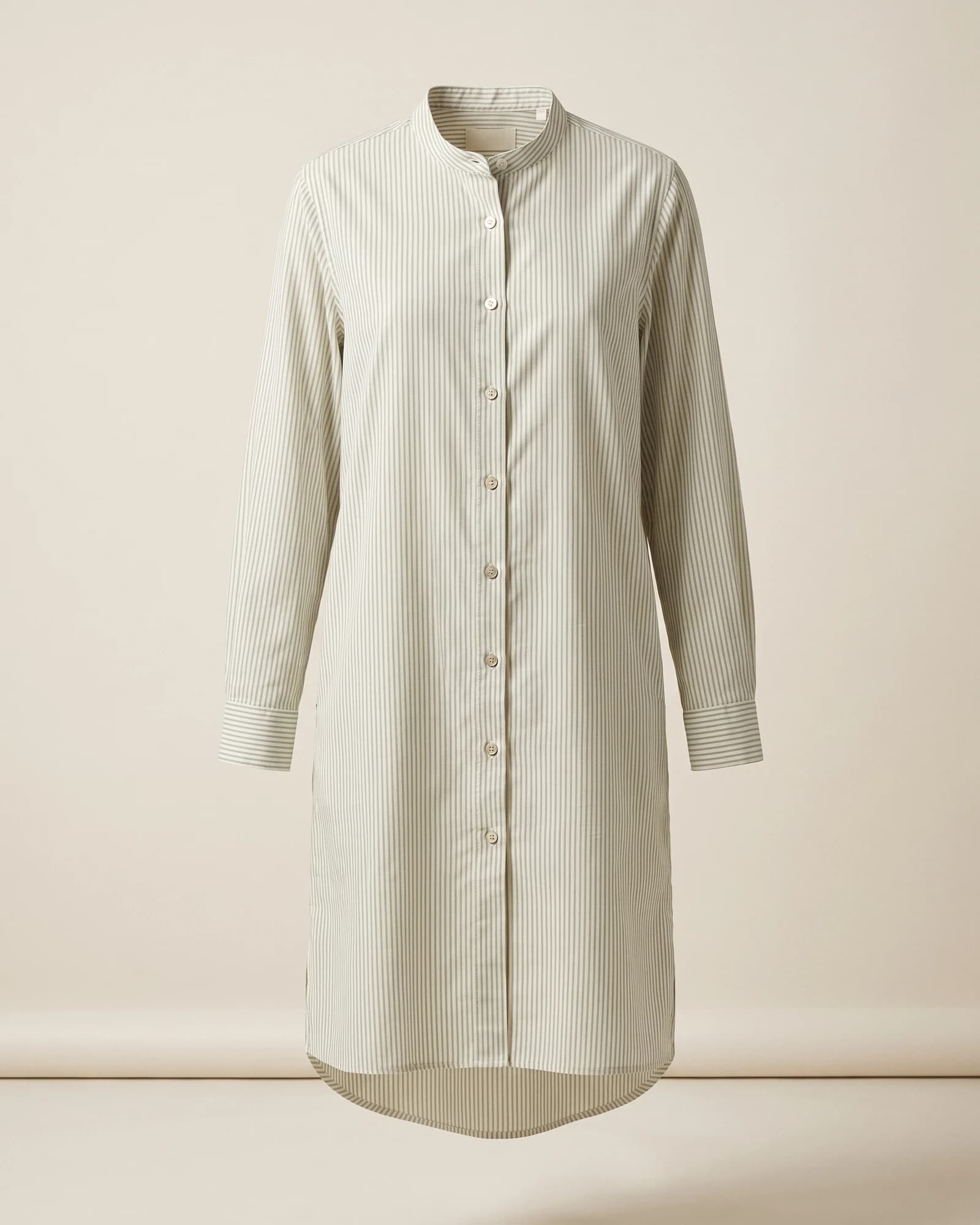 Chemise longue rayée en coton
