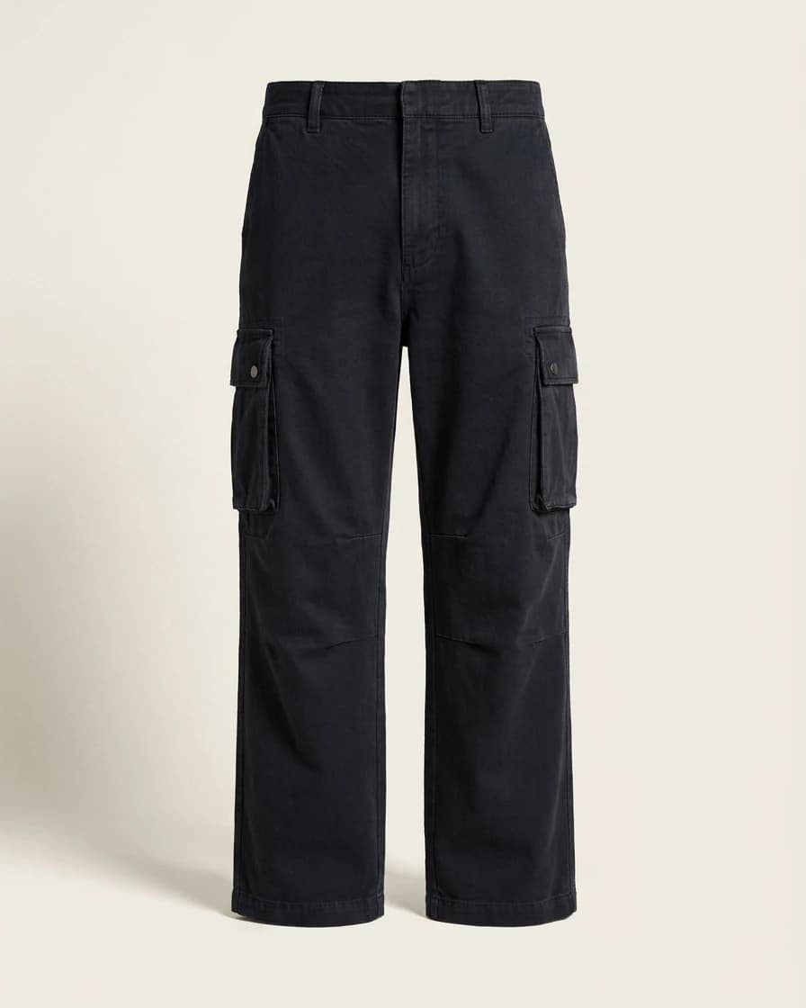 Pantalon cargo en sergé lavé