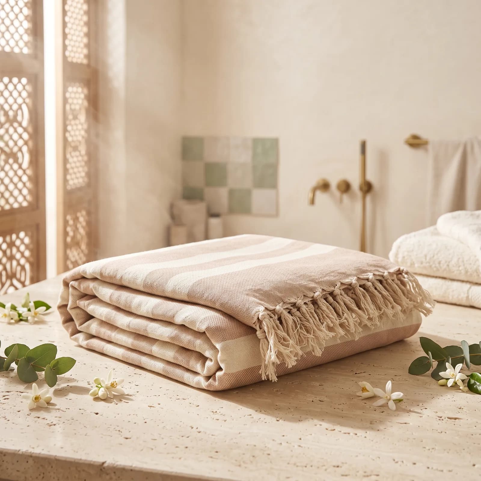 Fouta en lin lavé