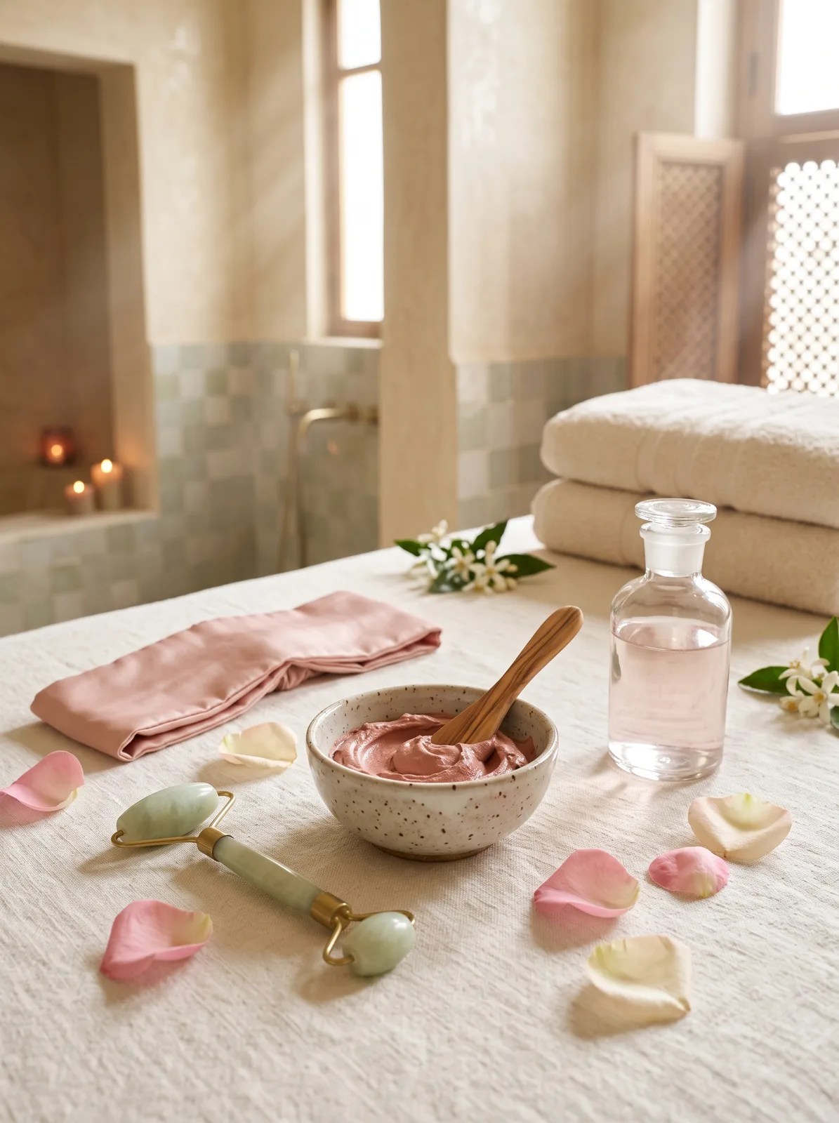 Rituel Éclat : soin du visage et masque à l’argile rose