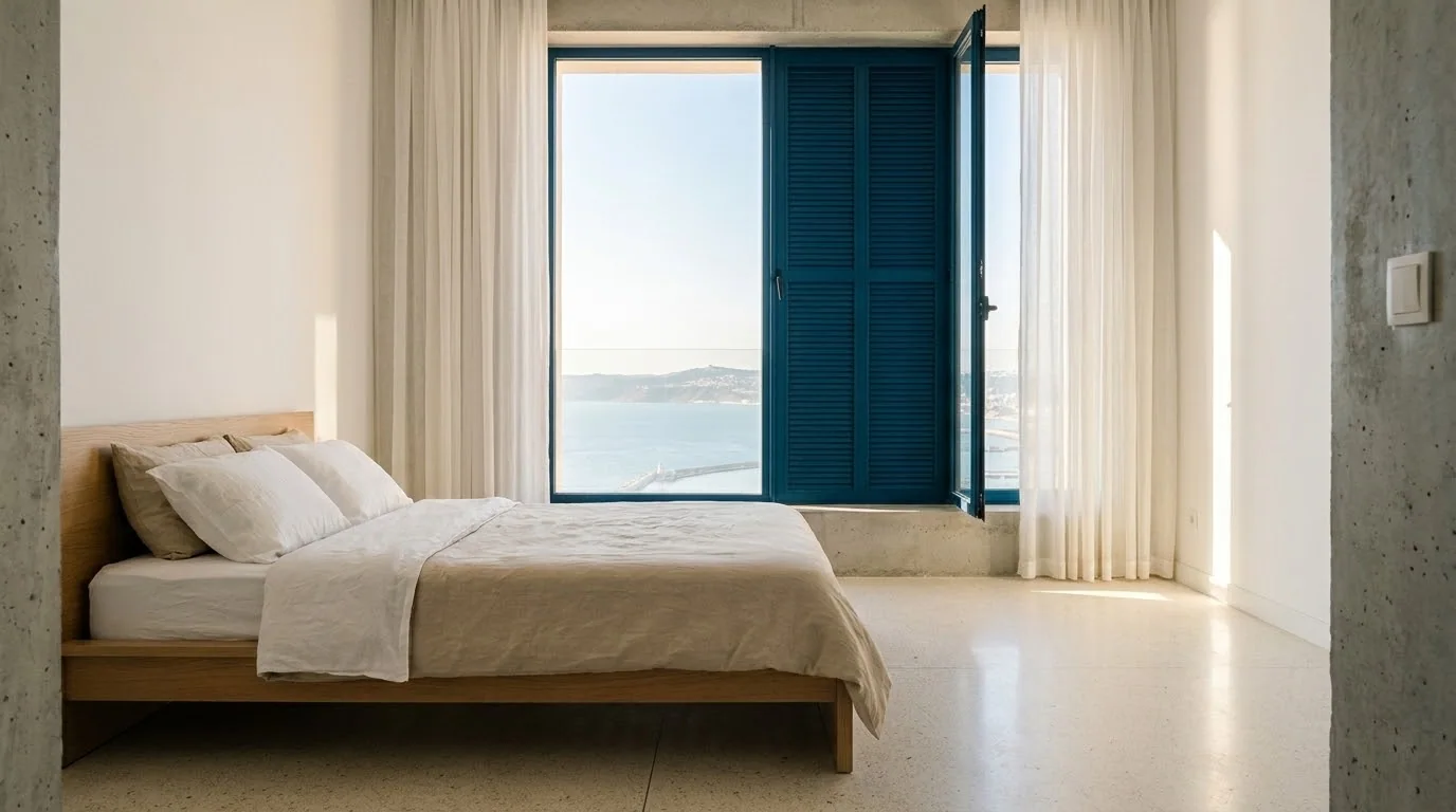 La chambre de l’appartement témoin — Résidence Ksar Bahri